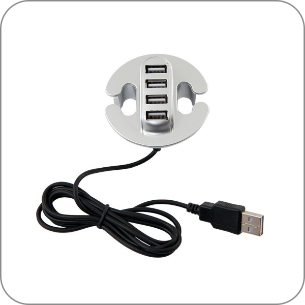Разветвитель для USB на 4 порта GTV (Серебро арт. HB-USB-4X-80 код 27-0107)