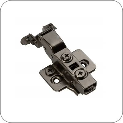 Петля GTV, SILENTO PRO, полунакладная для узких алюм. рамок, беспружинная, 3D, саморез, черный