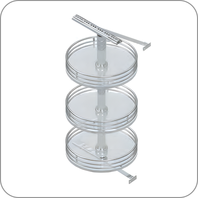 S-8401 Выдвижной модуль с набором вращ-ся корзин [350 мм], 250*300*550 (хром)