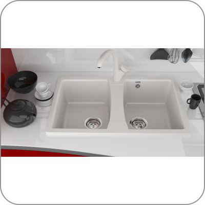 Мойка двухсекционная, мин. база 800 мм, U-402