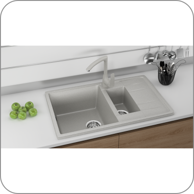 Мойка двухсекционная, мин. база 600 мм, U-205