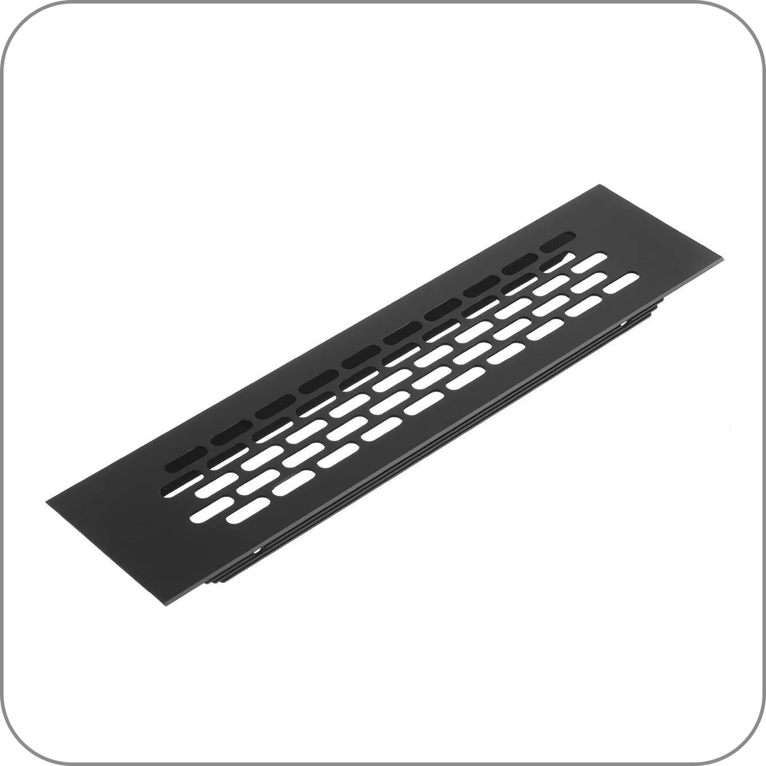  Вентиляционная решетка GTV, алюминиевая (Черный, 60*245 арт. KK-W60245-M2 код )    