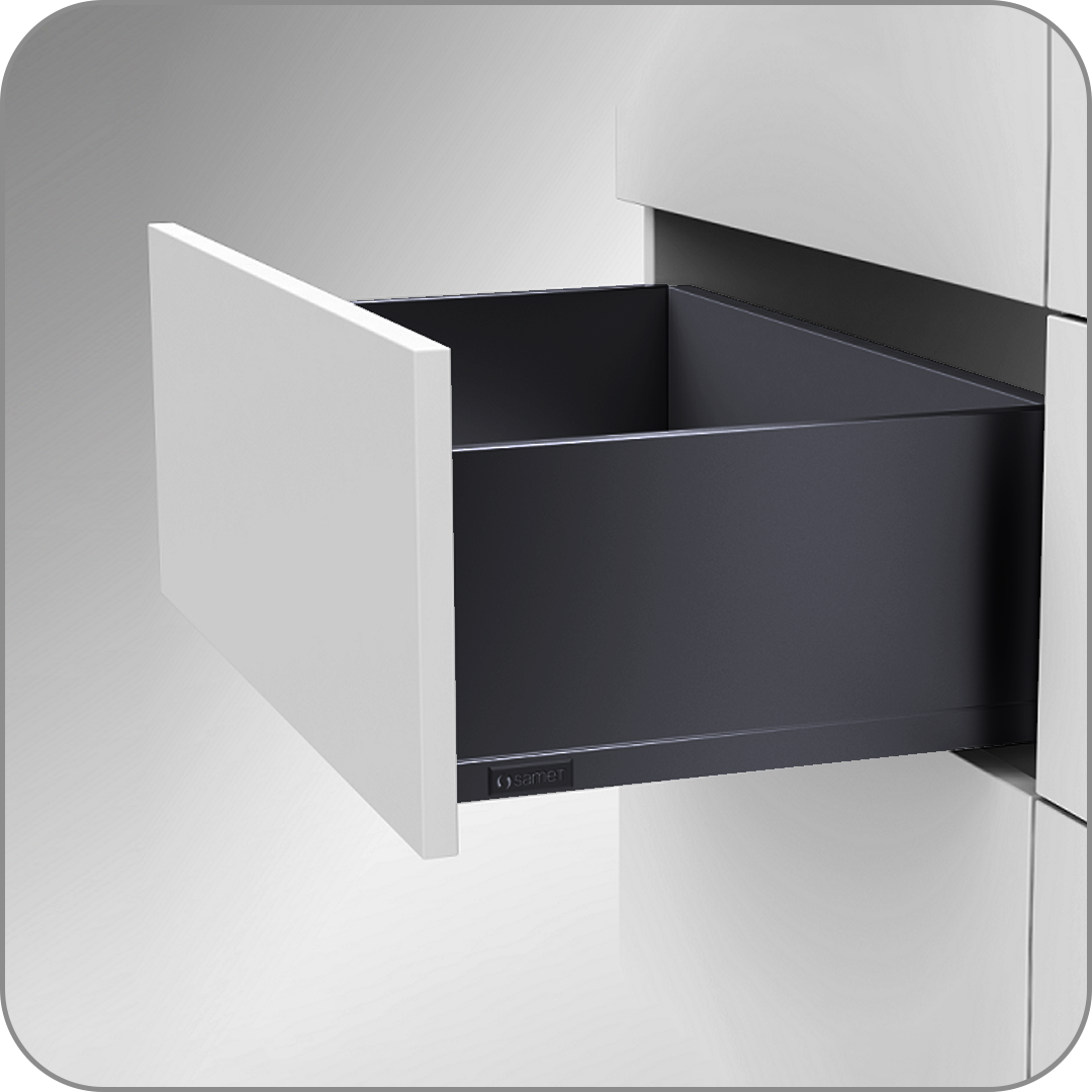  Ящик Samet - FLOWBOX, H-256, с доводчиком и 3D регулировкой (Антрацит, 450 арт. Q-0569 код ) С доводчиком   