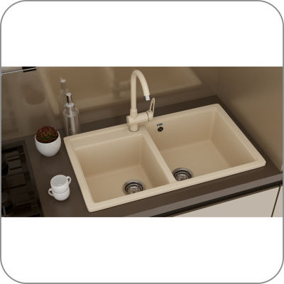 Мойка двухсекционная, мин. база 900 мм, U-200