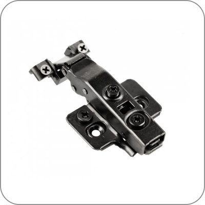 Петля GTV, SILENTO PRO, накладная для узких алюминиевых рамок, CLIP-ON, 3D, саморез, черный