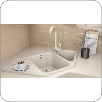 Мойка угловая двухсекционная, U-409