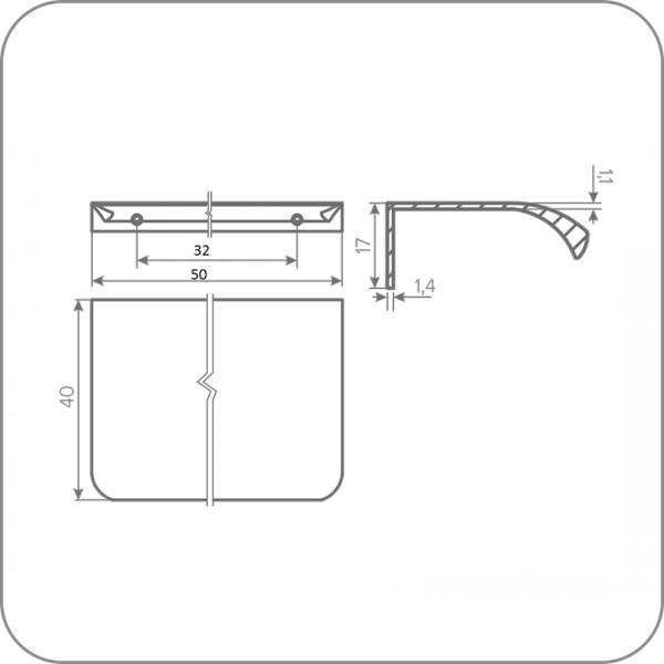 Ручка торцевая HEXA (Кашемир, 32 арт. UA-HEXA-32-23)