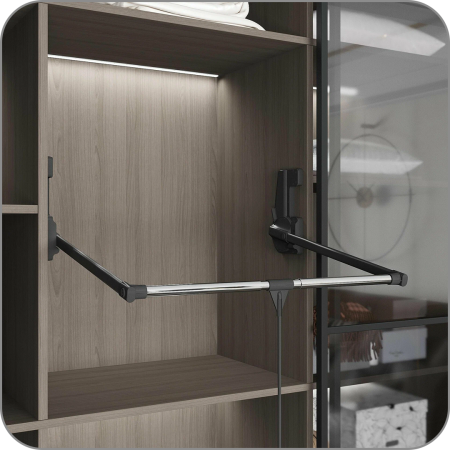 Пантограф для одежды STARAX (Антрацит, 12 кг, 600-850 арт. S-6011-A код )