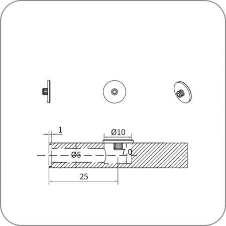 Заглушка эксцентриковой стяжки J6-10B (Черный, 10мм арт. ЦБ-9734/2 код )