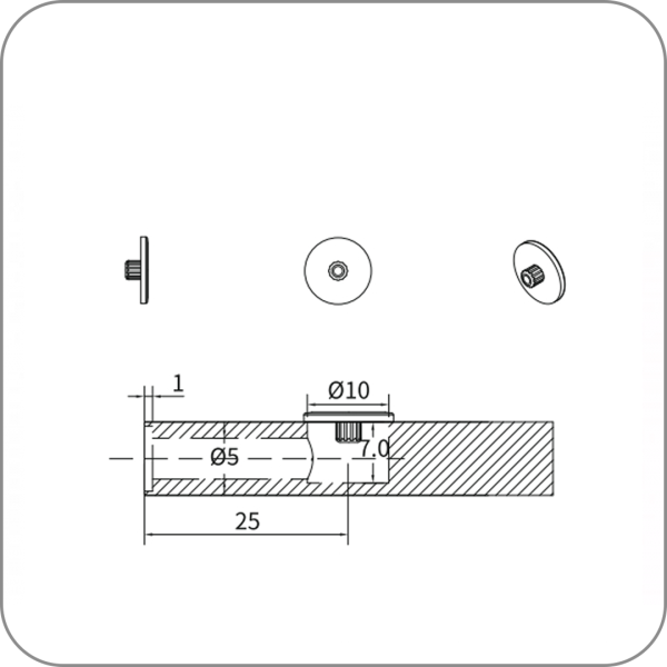 JINIO, Заглушка эксцентриковой стяжки, J6 (Черный, J6-10мм арт. Q-9734/2)