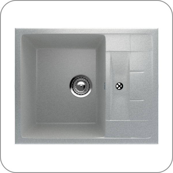 Мойка односекционная, мин. база 600 мм, U-207 (310 - Серый арт. U-207-310 код 31-0188)