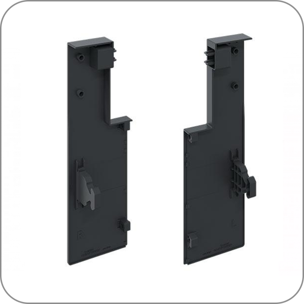 Система скрытых ящиков - FLOWBOX, держатель передней панели под 1 рейлинг H-58 мм (Антрацит  арт. ЦБ-7736-1 код )