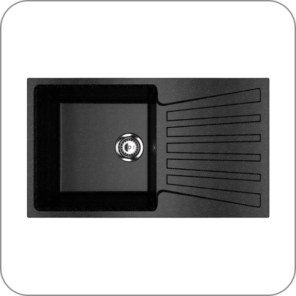 Мойка односекционная, мин. база 500 мм, U-703 (308 - Черный арт. U-703-308 код 31-0934)