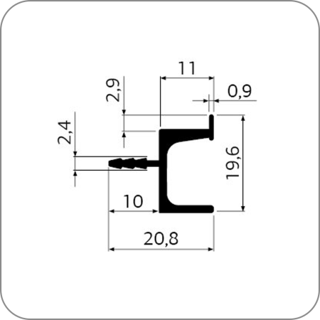 Ручка врезная U образная