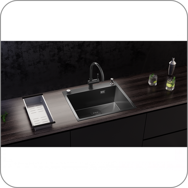 Мойка STEEL из пищевой стали, 600 x 500 (Silk brush арт. GRAPHITE 600х500 код )