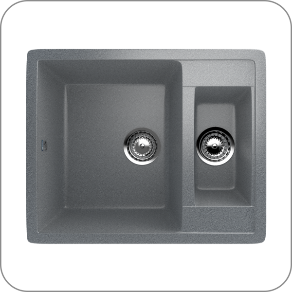 Мойка двухсекционная, мин. база 600 мм, U-106 (309 - Темно-серый арт. U-106-309 код 31-0063)