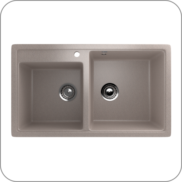 Мойка двухсекционная, мин. база 900 мм, U-200 (302 - Песочный арт. U-200-302 код 31-0121)