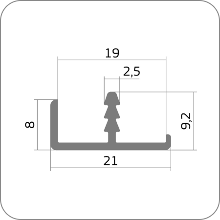 Алюминиевый профиль врезной ДР1-09 ( Золото арт. ДР1-09 код )