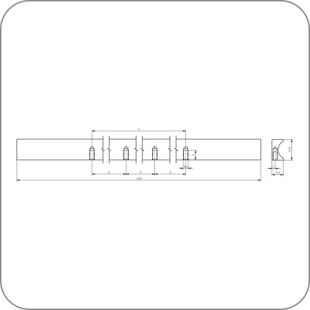 Ручка мебельная GROOVE (Брашированное золото, 1200 арт. UA-GROOVE-1200-22 код )
