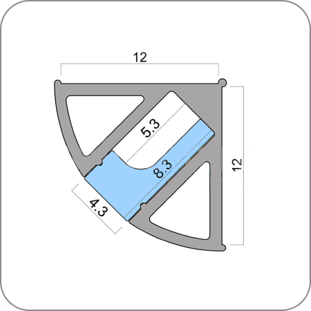Профиль Угловой Силиконовый дифузор, для светодиод. ленты 5мм