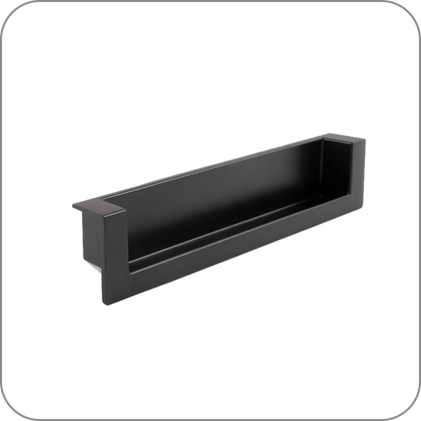 Ручка-раковина врезная (Черный матовый, 96мм арт. Q-1806)