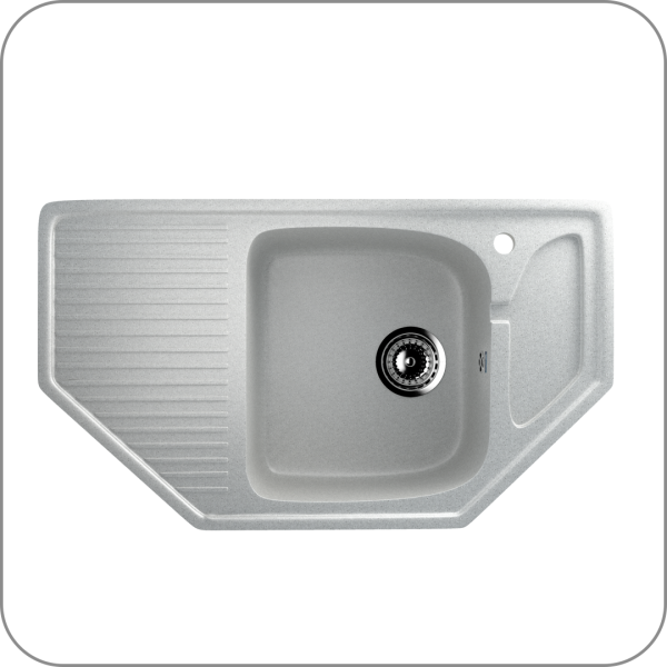 Мойка угловая односекционная, U-109 выведена, замена на 609 (310 - Серый арт. U-109-310 код 31-0103)