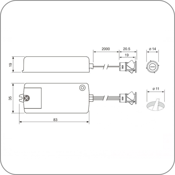 Выключатель ИК от движения руки (Выключатель ИК взмах до 5 см, 2 м, 220В арт. Q-4542 код 08.122.01.250/ 08.800.00.348)