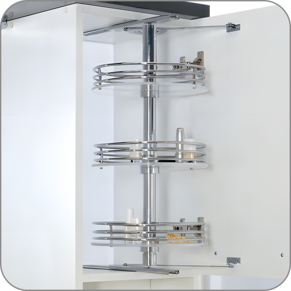 S-8401 Выдвижной модуль с набором вращ-ся корзин [350 мм], 250*300*550 (хром)