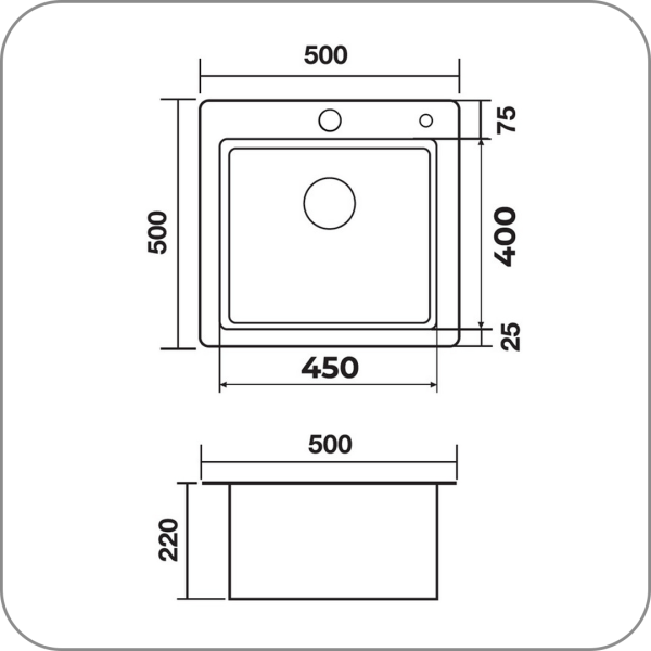 Мойка из пищевой стали, P5050