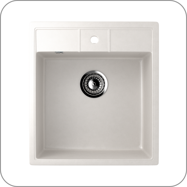 Мойка односекционная, мин. база 500 мм, U-406 (341 - Ультра-белый арт. U-406-341 код 31-0248)