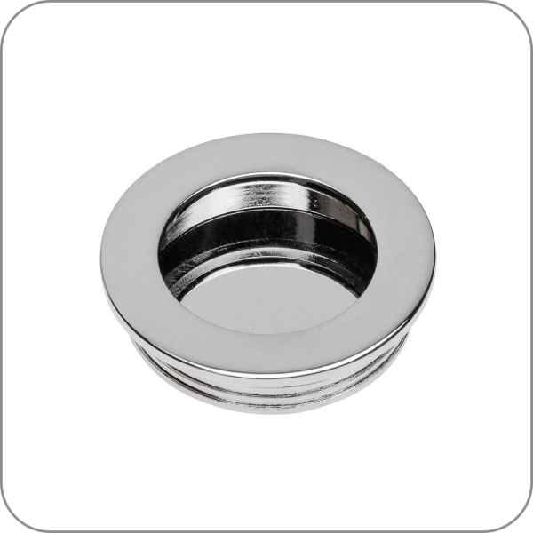 Ручка врезная круглая (Хром, 40 арт. UZ-00B224-01 код 15-0455)