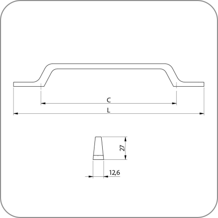 Ручка FLAVIO (Шлифованная сталь, 160 арт. UZ-FLAVIO-160-06 код )