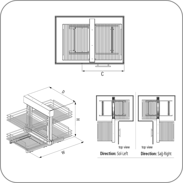 Волшебный уголок Starax - Active Corner классик, Хром, с доводчиком, Правое, 400