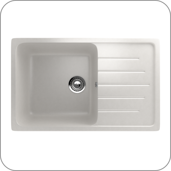 Мойка односекционная, мин. база 600 мм, U-400 (341 - Ультра-белый арт. U-400-341 код 31-0201)