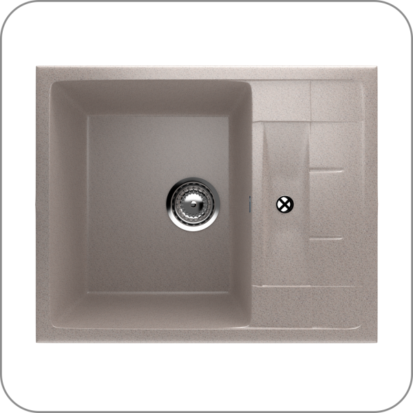 Мойка односекционная, мин. база 600 мм, U-207 (302 - Песочный арт. U-207-302 код 31-0182)