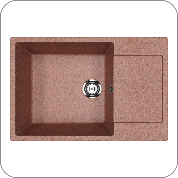 Мойка односекционная, мин. база 800 мм, U-602 (307 - Терракот арт. U-602-307 код 31-1020)