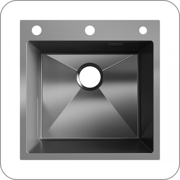 Мойка STEEL из пищевой стали, 500 x 500 (Silk brush арт. GRAPHITE 500х500 код )