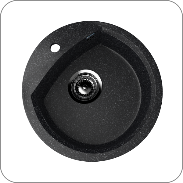 Мойка круглая, мин. база 400 мм, U-407 (308 - Черный арт. U-407-308 код 31-0252)