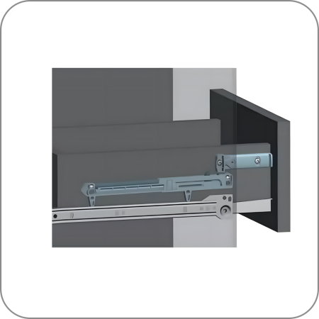 Комплект доводчика для метабокса, на 1 сторону (Серый, 350-550 арт. Q-4268 код 14-0156)