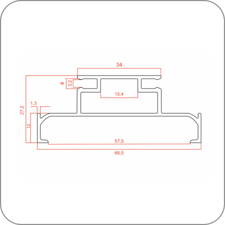 Профиль Eco4 GOLA вертикальный серединный (Черный браш 3м код.АО20.74, артикул Q-7316)