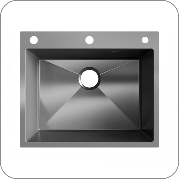 Мойка STEEL из пищевой стали, 600 x 500 (Silk brush арт. GRAPHITE 600х500 код )