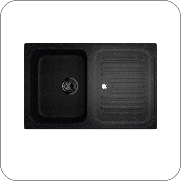 Мойка односекционная, мин. база 500 мм, U-502 (308 - Черный арт. U-502-308 код 31-0302)