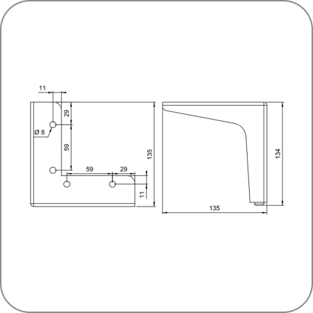 Ножка мебельная угловая