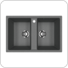 Мойка двухсекционная, мин. база 800 мм, U-608 (343 - Антрацит арт. U-608-343 код 31-1040)