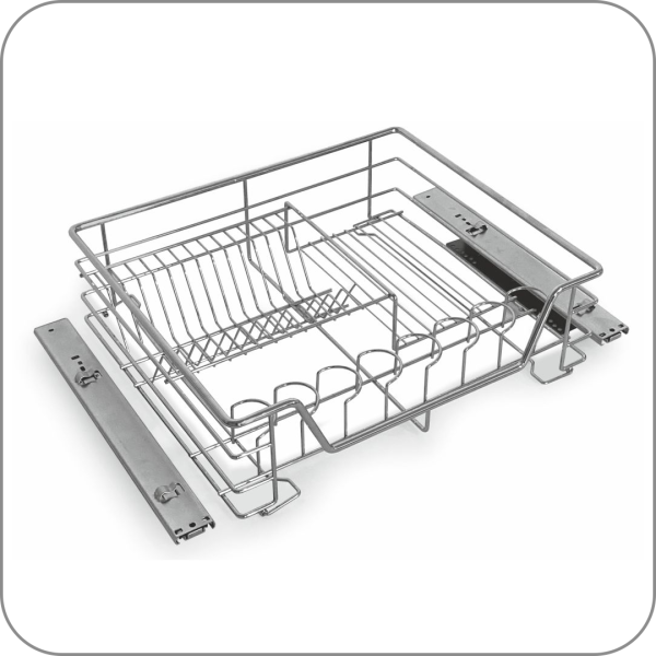 Посудосушитель на шариковых направляющих, с доводчиком (600, Сталь арт. Q-4220 код 3-0035)