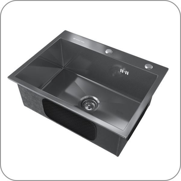 Мойка STEEL из пищевой стали, 600 x 450 (Silk brush арт. GRAPHITE 600*450 код 31-0650)