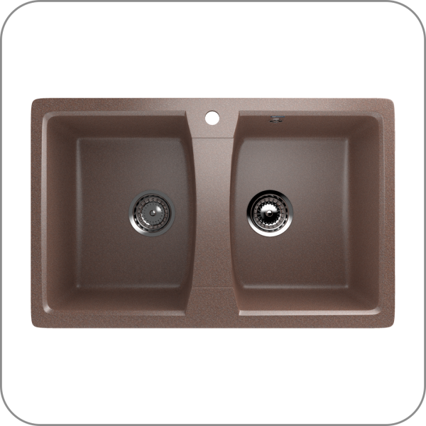 Мойка двухсекционная, мин. база 800 мм, U-402 (307 - Терракот арт. U-402-307 код 31-0207)