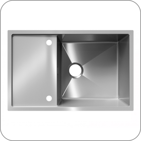 Мойка STEEL из пищевой стали, 780 х 500 (Silk brush арт. STEEL 780х500 код )