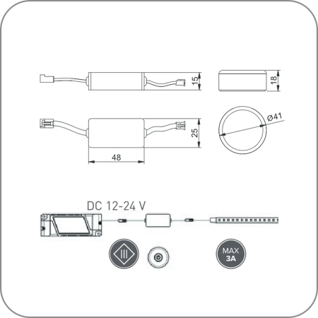 Выключатель сенсорный беспроводной (Черный арт. AE-WDBP1-20 код 27-0180)