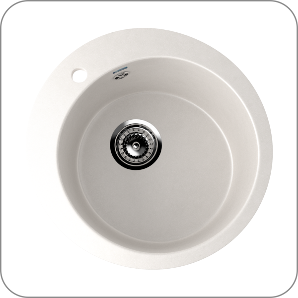 Мойка круглая, мин. база 450 мм, U-405 (341 - Ультра-белый арт. U-405-341 код 31-0238)